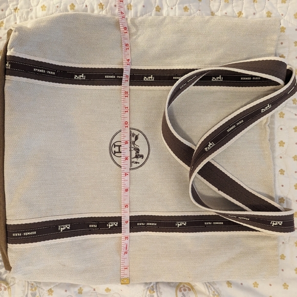 Handmade bag from Hermes dust bag and ribbons with cotton lining - Picture 5 of 14